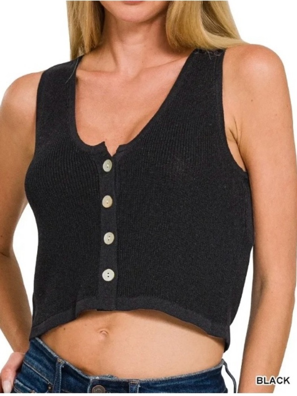 ZENANA sweater vest in black NWOT 🌴
